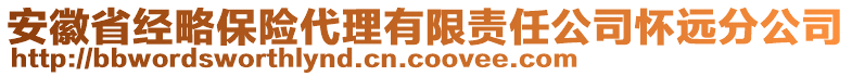 安徽省經(jīng)略保險代理有限責任公司懷遠分公司