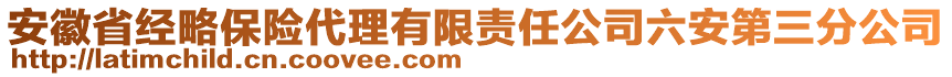 安徽省經(jīng)略保險代理有限責(zé)任公司六安第三分公司