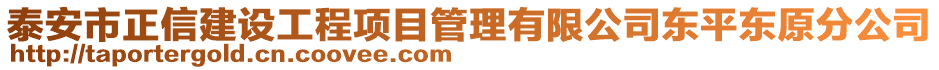 泰安市正信建設(shè)工程項目管理有限公司東平東原分公司