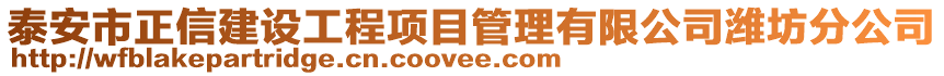 泰安市正信建設工程項目管理有限公司濰坊分公司