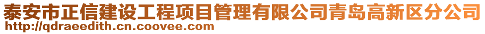 泰安市正信建設(shè)工程項(xiàng)目管理有限公司青島高新區(qū)分公司