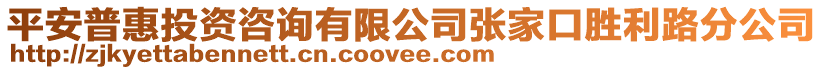 平安普惠投資咨詢有限公司張家口勝利路分公司