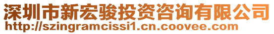 深圳市新宏駿投資咨詢有限公司