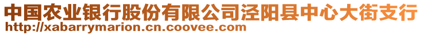 中國農(nóng)業(yè)銀行股份有限公司涇陽縣中心大街支行