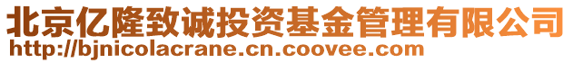北京億隆致誠投資基金管理有限公司
