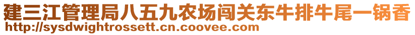 建三江管理局八五九農場闖關東牛排牛尾一鍋香