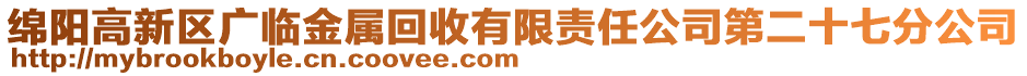 綿陽高新區(qū)廣臨金屬回收有限責任公司第二十七分公司