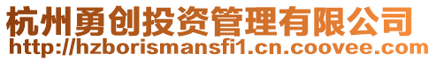杭州勇創(chuàng)投資管理有限公司