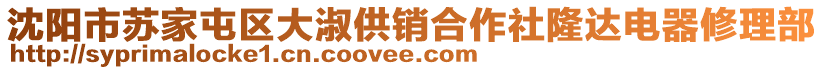 沈陽市蘇家屯區大淑供銷合作社隆達電器修理部