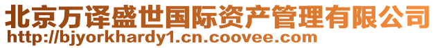 北京萬譯盛世國際資產(chǎn)管理有限公司