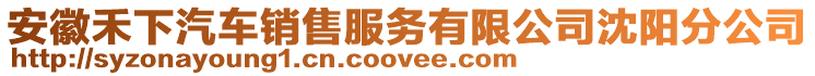 安徽禾下汽車銷售服務有限公司沈陽分公司