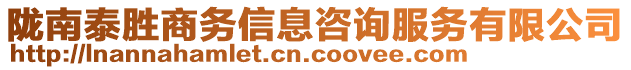 隴南泰勝商務(wù)信息咨詢服務(wù)有限公司