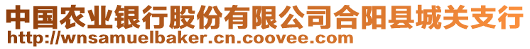 中國(guó)農(nóng)業(yè)銀行股份有限公司合陽縣城關(guān)支行