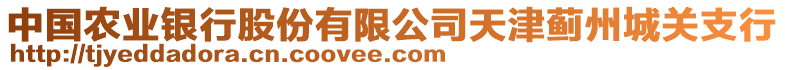 中國農(nóng)業(yè)銀行股份有限公司天津薊州城關(guān)支行