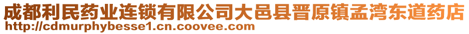 成都利民藥業(yè)連鎖有限公司大邑縣晉原鎮(zhèn)孟灣東道藥店