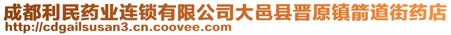 成都利民藥業(yè)連鎖有限公司大邑縣晉原鎮(zhèn)箭道街藥店