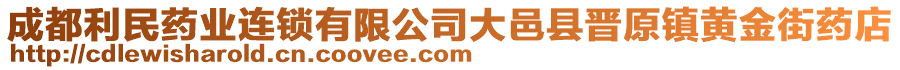 成都利民藥業(yè)連鎖有限公司大邑縣晉原鎮(zhèn)黃金街藥店