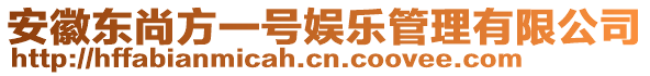 安徽東尚方一號(hào)娛樂(lè)管理有限公司