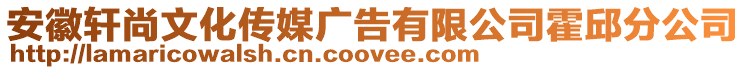 安徽軒尚文化傳媒廣告有限公司霍邱分公司