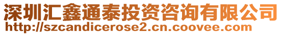 深圳匯鑫通泰投資咨詢有限公司