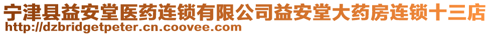 寧津縣益安堂醫(yī)藥連鎖有限公司益安堂大藥房連鎖十三店