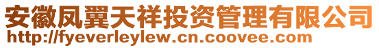 安徽鳳翼天祥投資管理有限公司