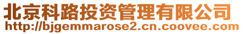 北京科路投資管理有限公司
