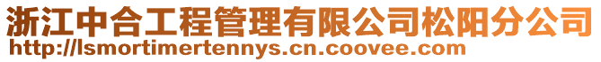 浙江中合工程管理有限公司松陽分公司