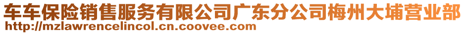 車車保險(xiǎn)銷售服務(wù)有限公司廣東分公司梅州大埔營(yíng)業(yè)部