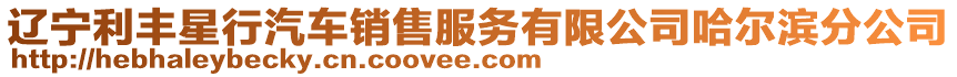 遼寧利豐星行汽車銷售服務(wù)有限公司哈爾濱分公司