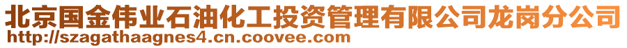 北京國金偉業(yè)石油化工投資管理有限公司龍崗分公司