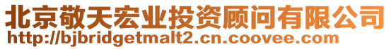 北京敬天宏業(yè)投資顧問有限公司