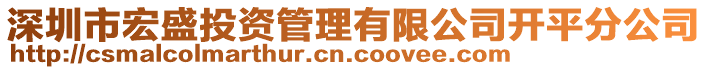 深圳市宏盛投資管理有限公司開(kāi)平分公司