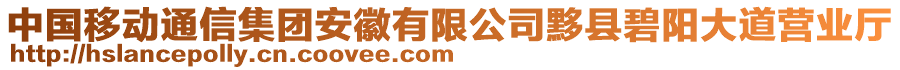 中國移動(dòng)通信集團(tuán)安徽有限公司黟縣碧陽大道營業(yè)廳