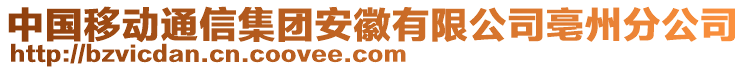 中國移動通信集團安徽有限公司亳州分公司