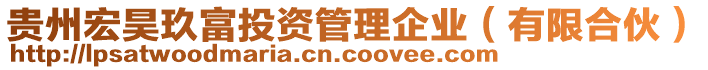 貴州宏昊玖富投資管理企業(yè)（有限合伙）