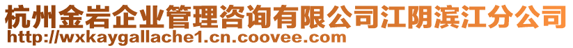 杭州金巖企業(yè)管理咨詢有限公司江陰濱江分公司
