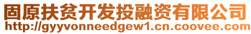 固原扶貧開發(fā)投融資有限公司