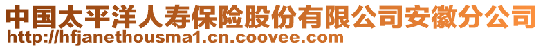 中國太平洋人壽保險股份有限公司安徽分公司