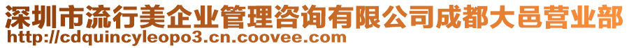 深圳市流行美企業(yè)管理咨詢有限公司成都大邑營(yíng)業(yè)部