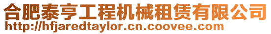 合肥泰亨工程機械租賃有限公司