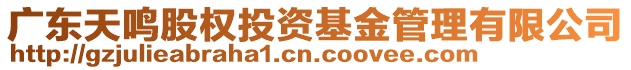 廣東天鳴股權(quán)投資基金管理有限公司