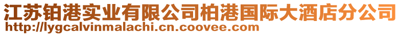 江蘇鉑港實(shí)業(yè)有限公司柏港國際大酒店分公司