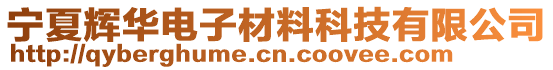 寧夏輝華電子材料科技有限公司