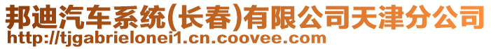 邦迪汽車系統(長春)有限公司天津分公司