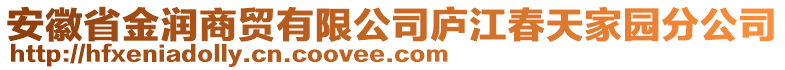 安徽省金潤商貿(mào)有限公司廬江春天家園分公司