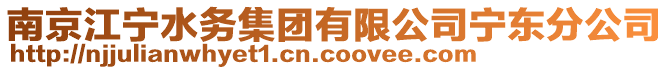 南京江寧水務(wù)集團(tuán)有限公司寧東分公司