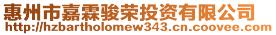 惠州市嘉霖駿榮投資有限公司