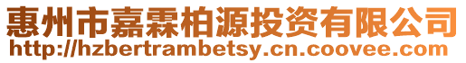 惠州市嘉霖柏源投資有限公司