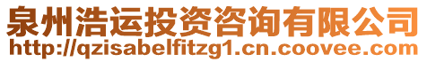 泉州浩運投資咨詢有限公司